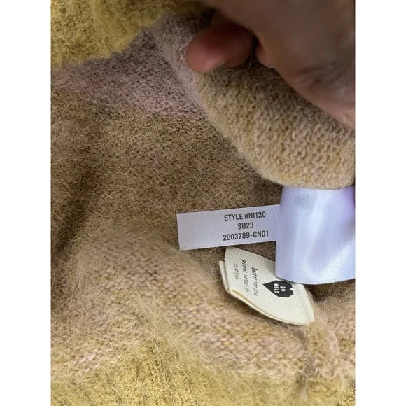 Madewell Pink Oyster Otis Space Dye Pullover Alpaca Blend Sweater Size Medium‎ - Picture 8 of 8